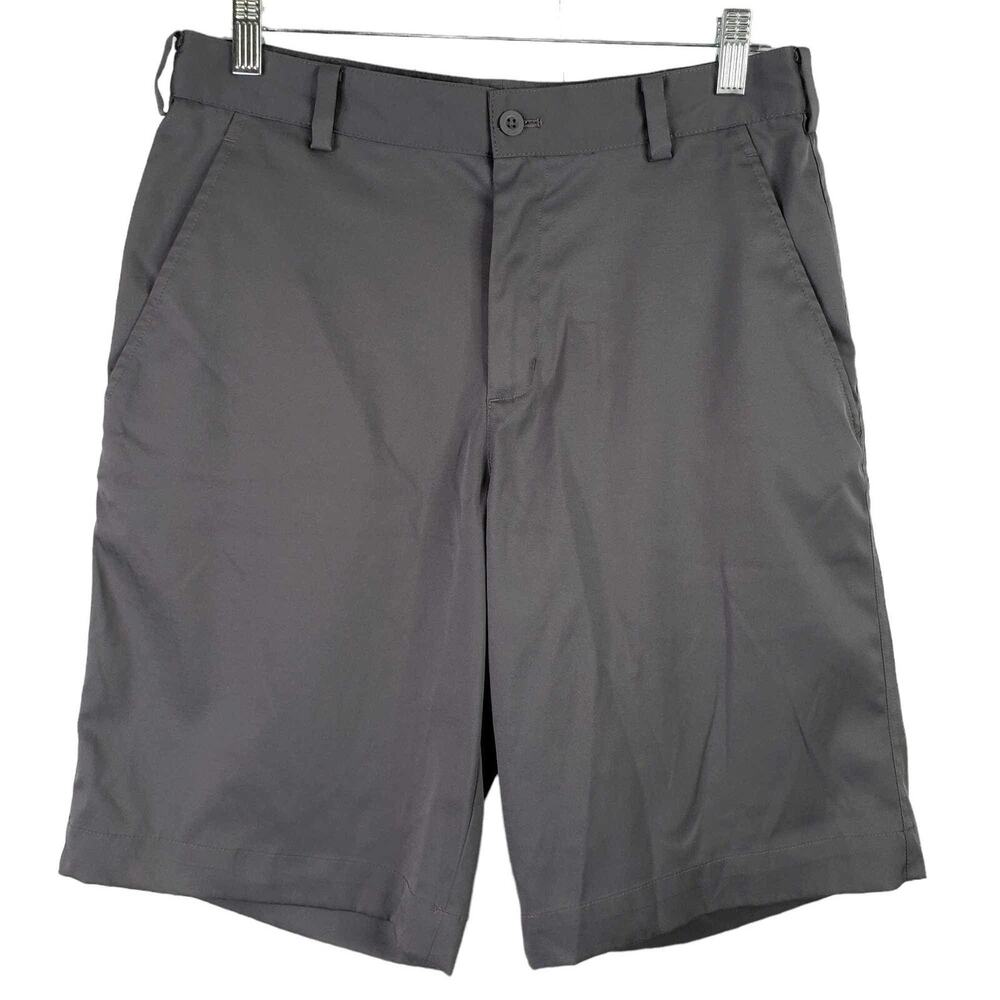 Nike Golf Shorts Mens Size 30 Dark Gray Flat Front Chino Pockets Modern Stretch